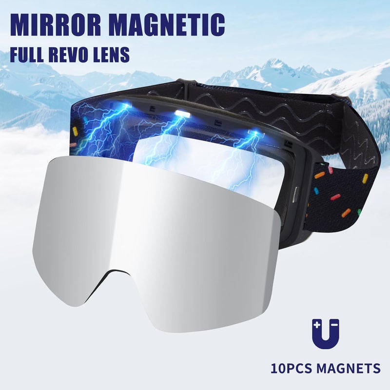 MXJ Gear Kids Ski Goggles,OTG Snowboard Goggles for Boys Girls,Anti-Fog UV400 Snow Goggles for Sking & Winter Outdoor Sport - Image 3